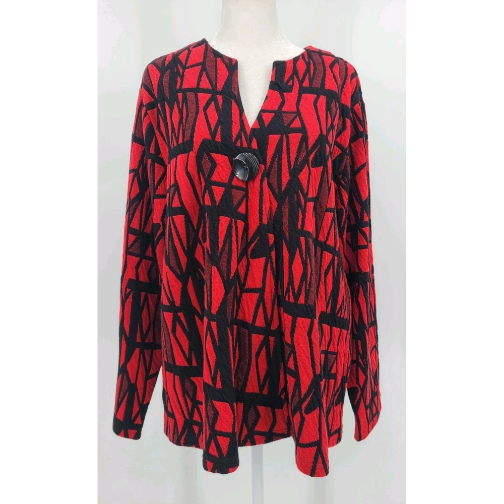 Parsley & Sage Oversized Art Tunic Cardigan Sz L Women Lagenlook‎ Abstract